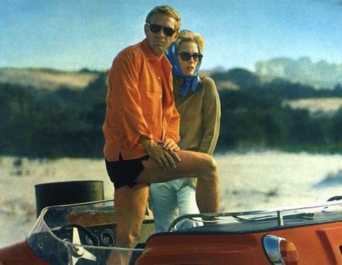 Steve McQueen and Faye Dunaway on Crane Beach in Ipswich, Mass. 