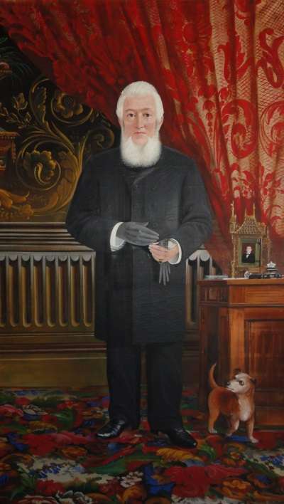Portrait of Columbus Smith displayed in 2012 at the Henry Sheldon Museum of Vermont History