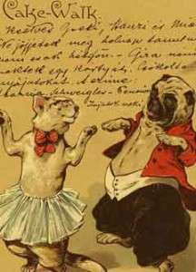 Postcard of performing cat.