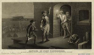 Ethan Allen capturing Fort Ticonderoga