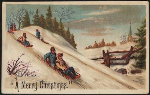 Christmas card courtesy Boston Public Library.