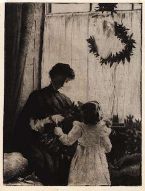 Christmas Greens, by J. Alden Weir. Library of Congress. 