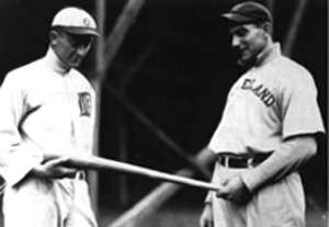 Ty Cobb (left) and Nap Lajoie