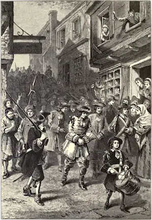 Andros is taken prisoner during the Boston Revolt