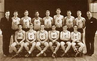 Connecticut State basketball team, 1934. Harrison B. Fitch top row, 4th from left