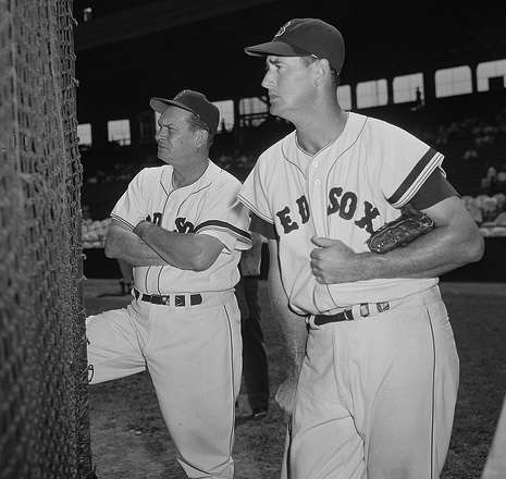 Pinky Higgins and Ted Williams. Photo courtesy Boston Public Library, Leslie Jones Collection.