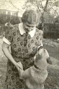 Helen Keller in Easton, Conn., with her dog Kamikaze