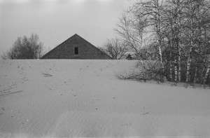 The Desert of Maine covering the Tuttle barn, 1936