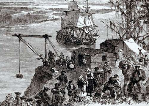 The James unloading after a somewhat more serene trip than it had during the Great Colonial Hurricane of 1635.