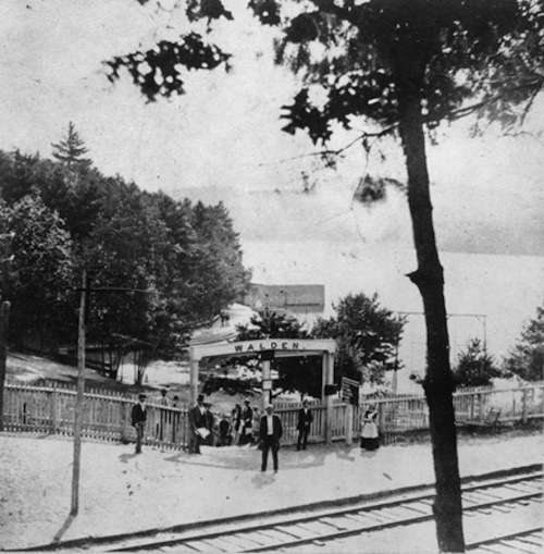Entrance gate to Walden amusement park. 1870s.