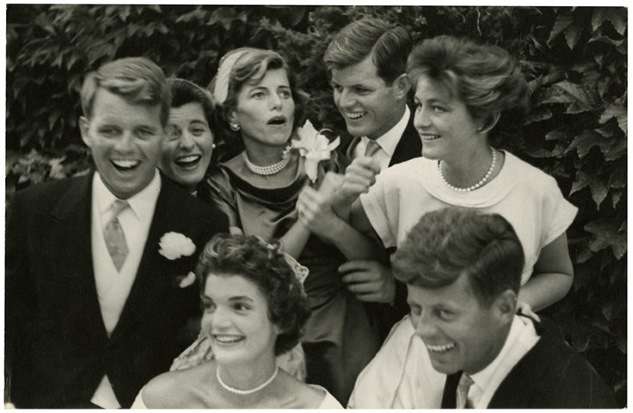 Clockwise from left: Robert F. Kennedy, Patricia Kennedy, Eunice Kennedy Shriver, Edward M. Kennedy, Jean Kennedy, John F. Kennedy, Jackie Kennedy. (Photo: Kennedy Presidential Library)