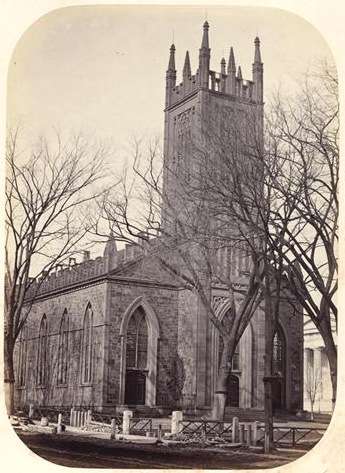 Ithiel Town Trinity_Church_on_the_Green,_New_Haven,_circa_1865_(photograph)