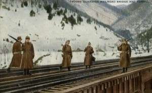 Troops guard the Hoosac Tunnel in World War I