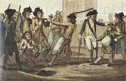Caricature of a British press gang