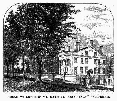 Illustration from an article about the Stratford knockings in Lippincott's Monthly Magazine