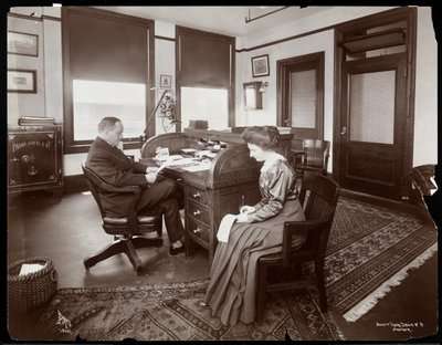 Parke-Davis executive with secretary, 1910
