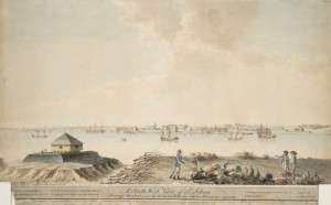 1790 watercolor showing Fort St. Jean in the background.