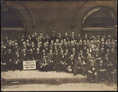 The Royal Rooters in New York, 1904. Photo courtesy Boston Public Library. 
