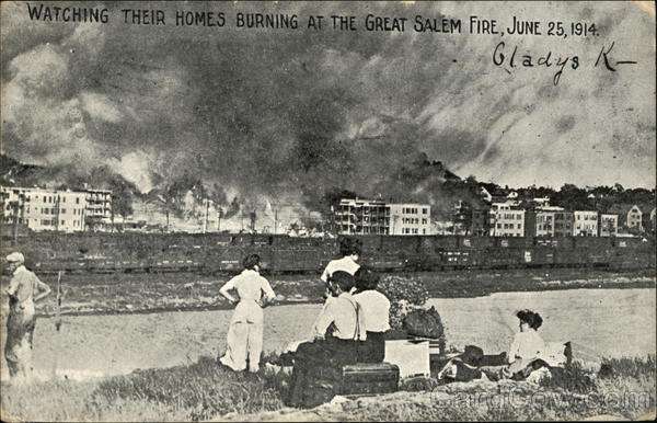Watching Their Homes Burn at the Great Salem Fire, June 25, 1914.