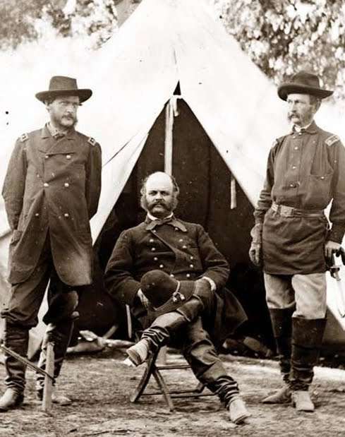 Burnside with his staff from the 1st Rhode Island Regiment