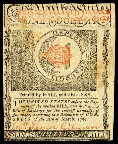 A New Hampshire $1 note from 1780