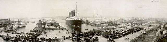 The Lusiania in New York Harbor