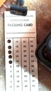 A sardine packing card