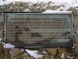 Plaque marking the spot where the attackers left their snowshoes