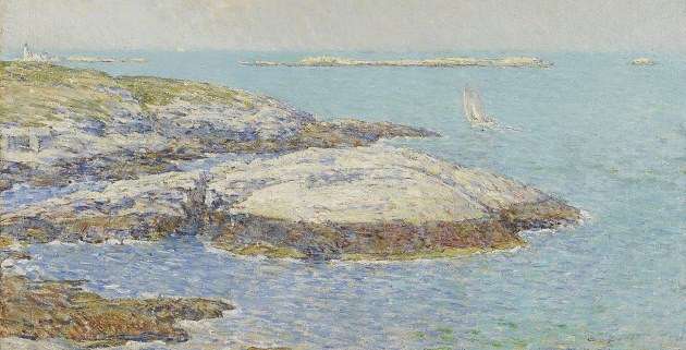 Detail from Isles of Shoals painting by Childe Hassam